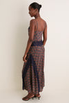 Navy and Rust Chrysanthemum Chintz Francesca Dress