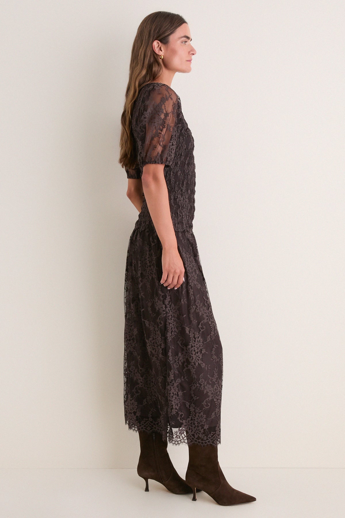 Chocolate Short Sleeve Dalia Nap Dress