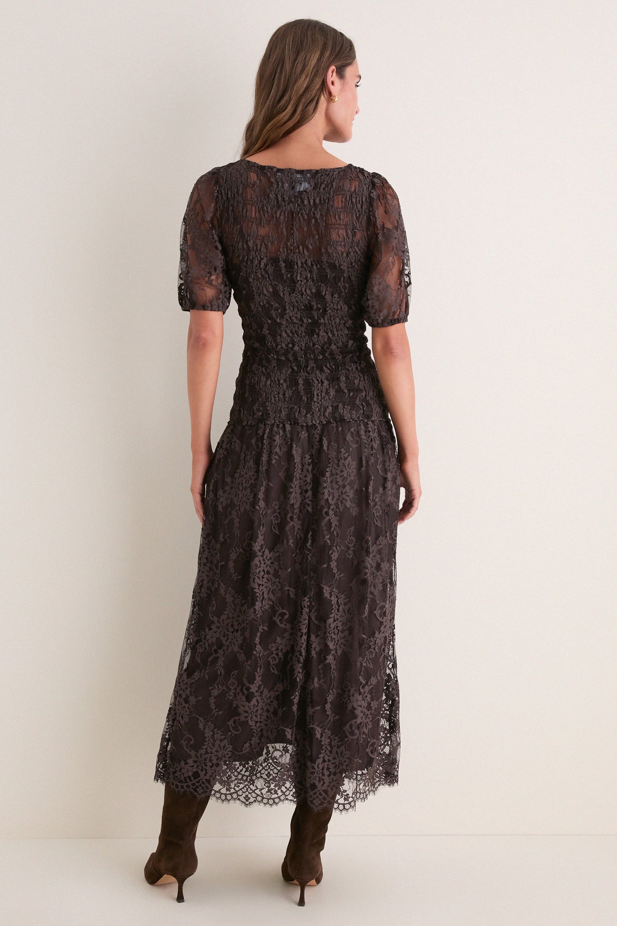 Chocolate Short Sleeve Dalia Nap Dress