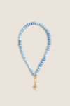Shaded Blue Opal Gemstone Necklace with Shroomy Charm
