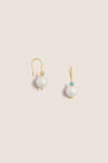 Pearl Earrings with Turquoise Stone