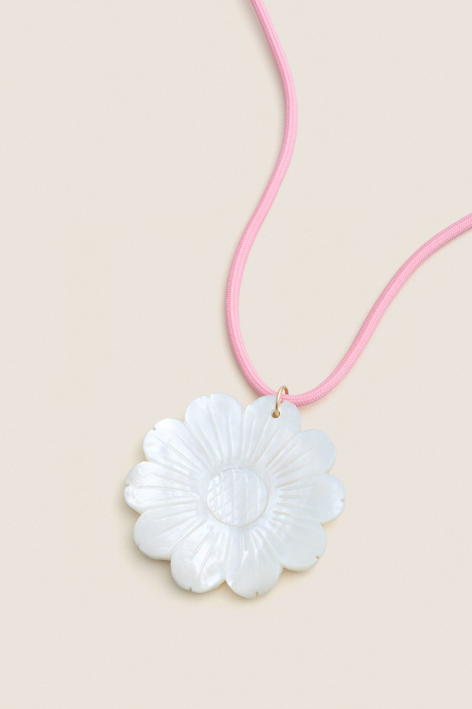 Exclusive Mother of Pearl Daisy Cord Necklace