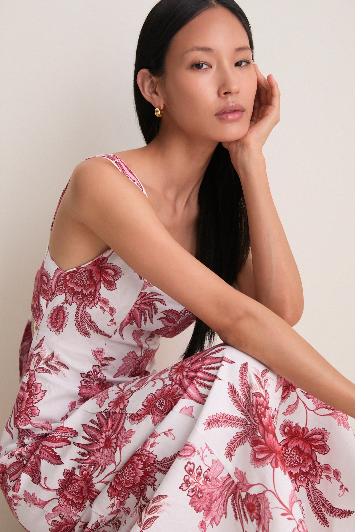 Red Bailey Midi Dress