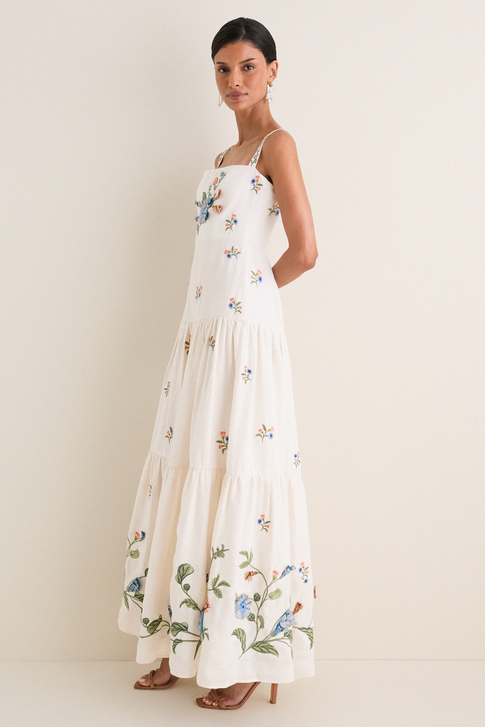 Brisa Embroidered Lima Maxi Dress