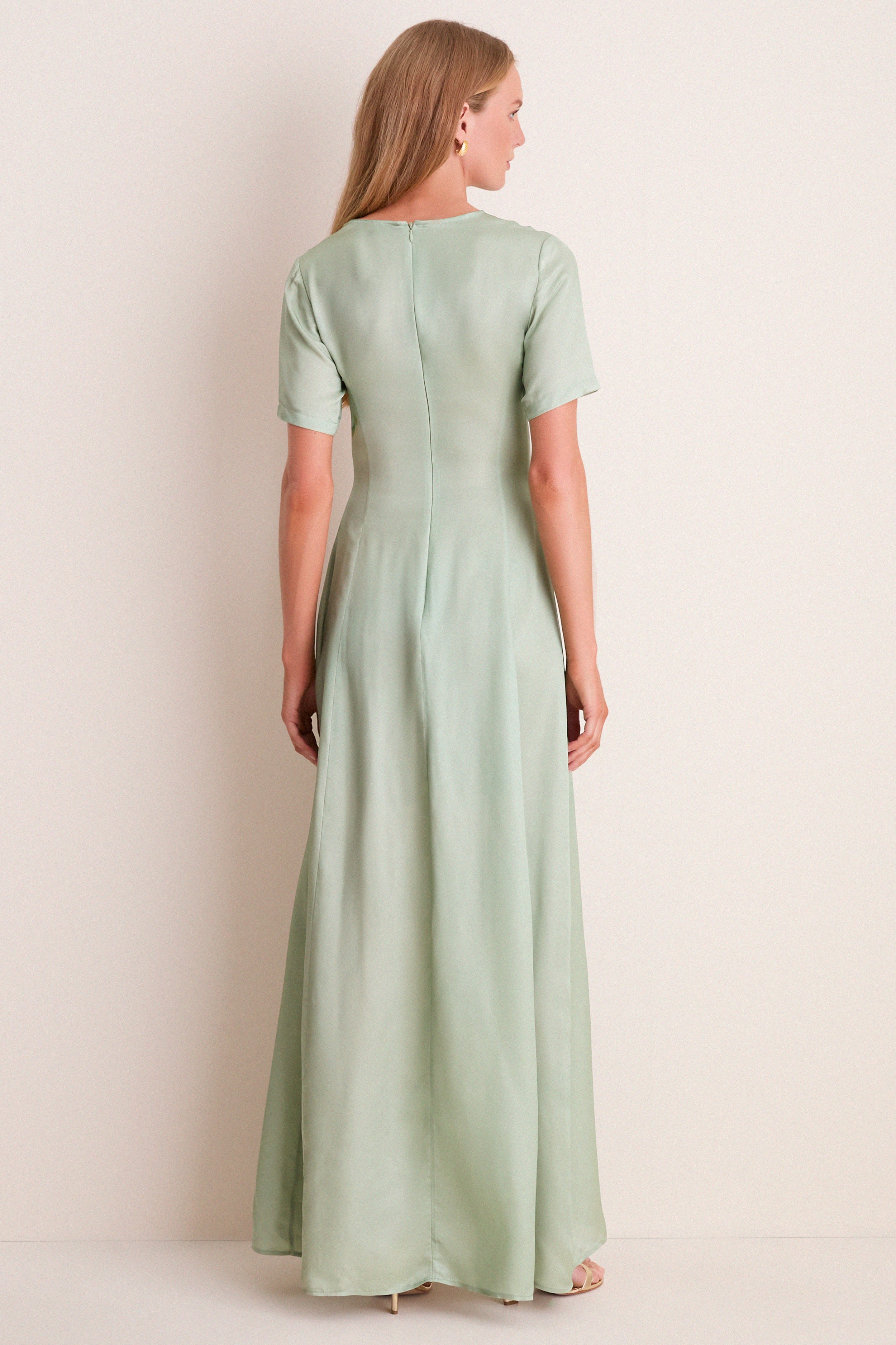 Green Tulip Print Alice Maxi Dress | Leo Lin