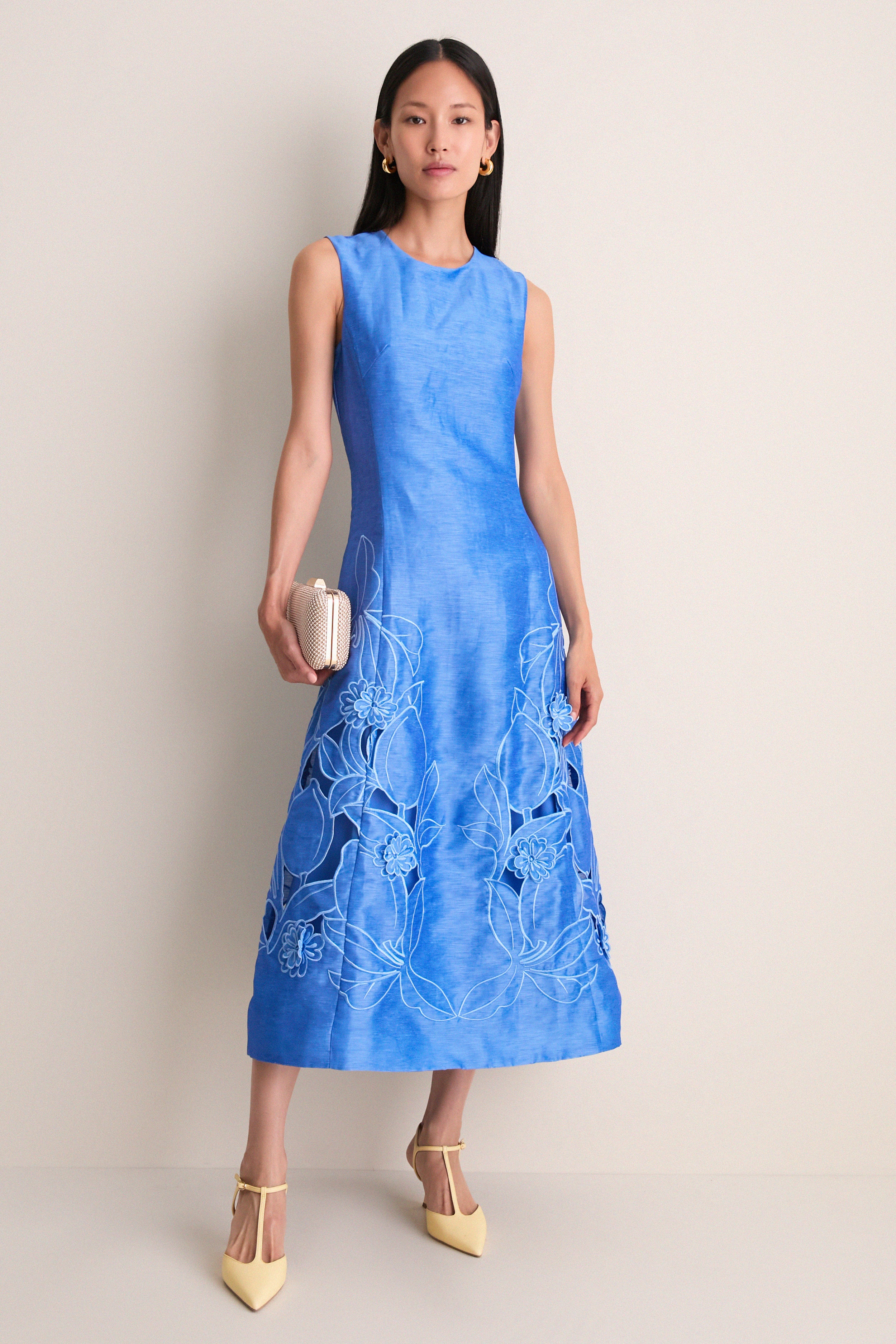applique midi dress Azure Cleo Size:43 / Men's 9.5-10 new 354 Hang Or Line Dry Free People x REVOLVE