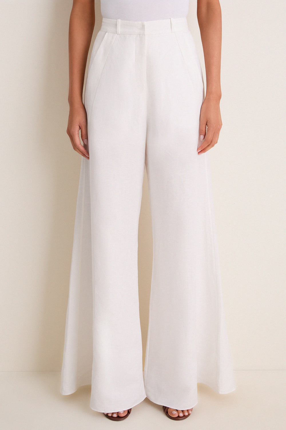 White Timeless Wide Leg Pants