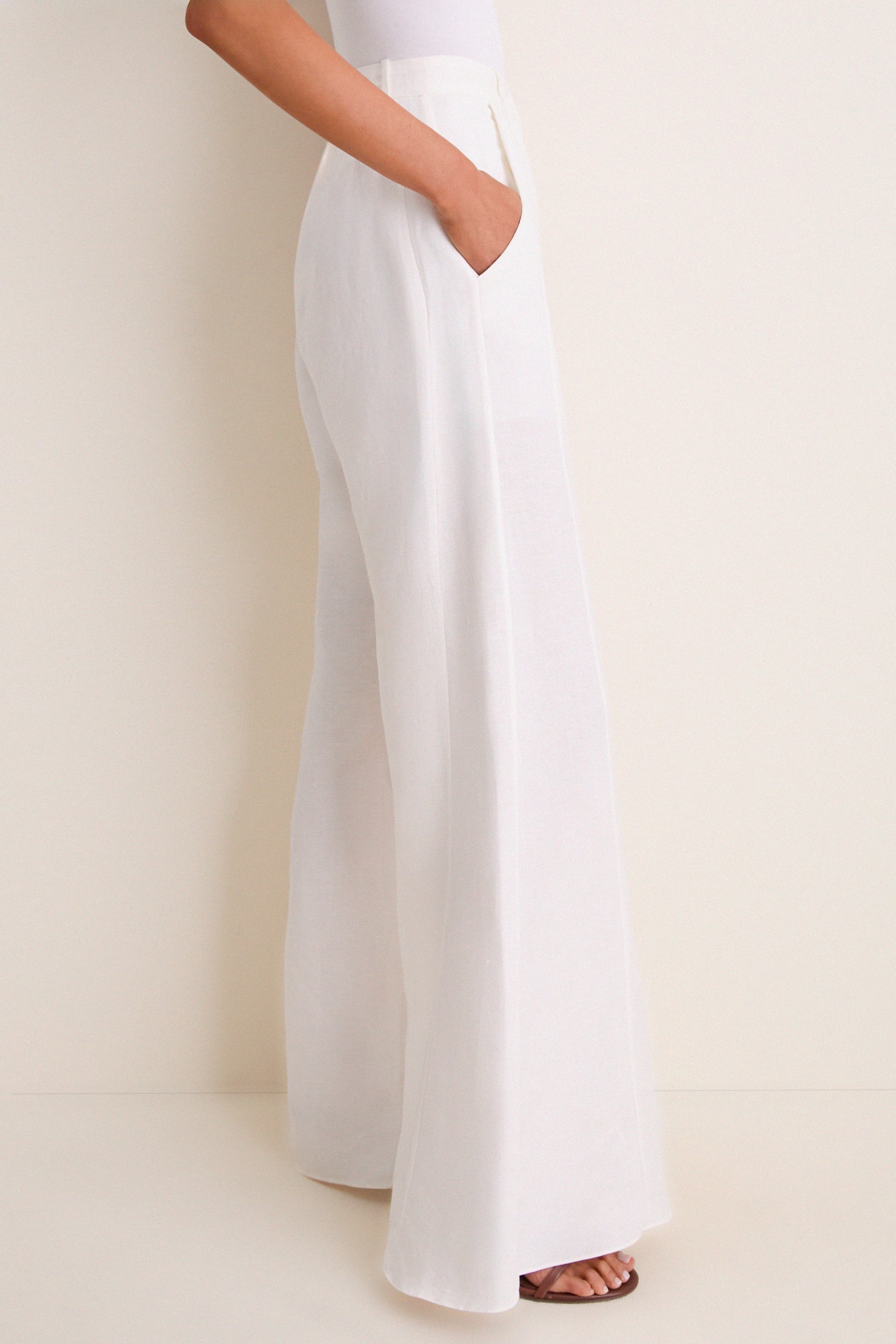 White Timeless Wide Leg Pants