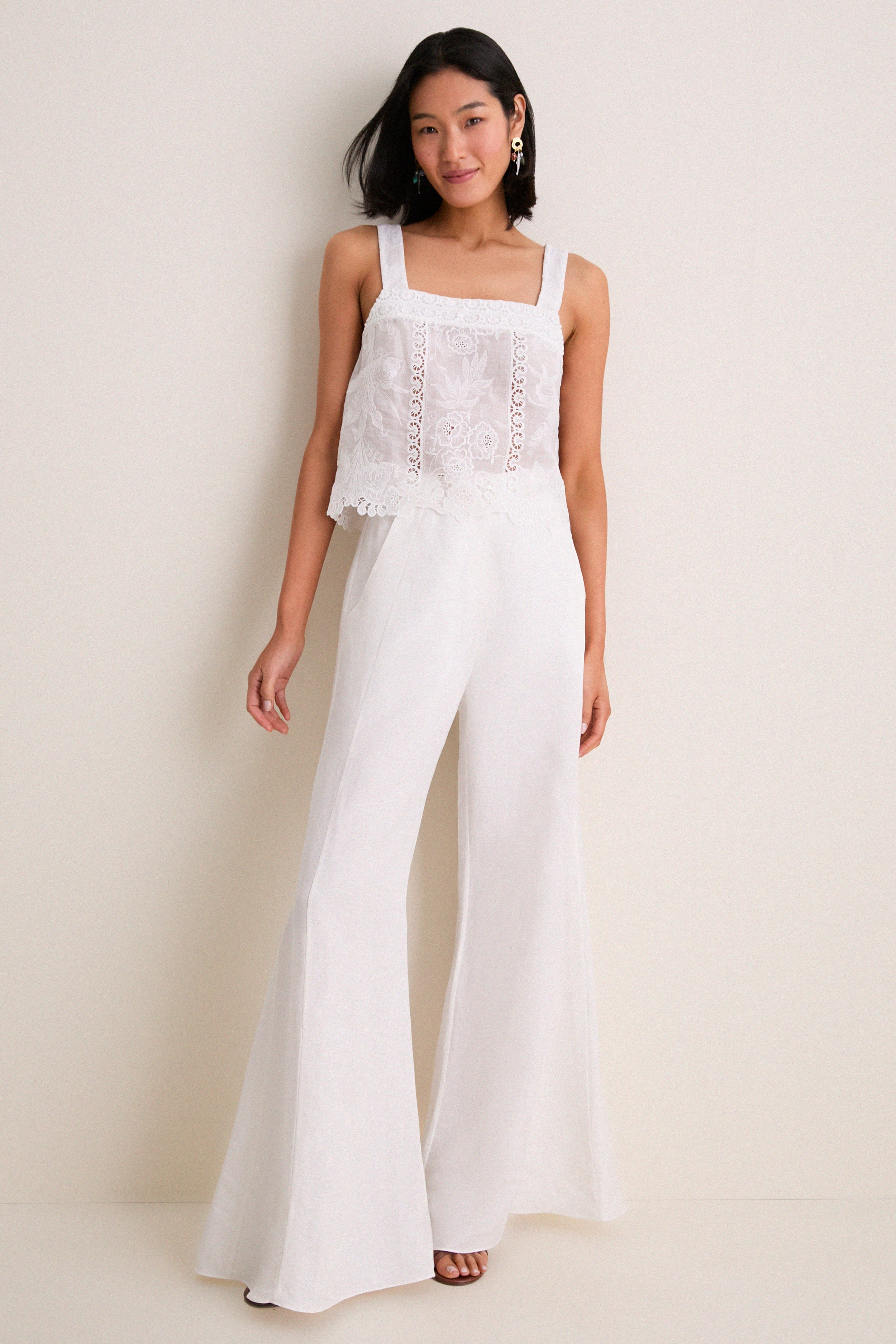 White Timeless Wide Leg Pants