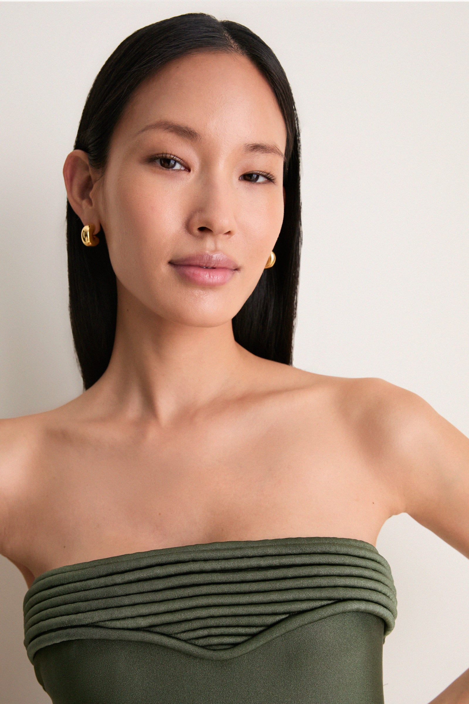 Olive Strapless Swimsuit