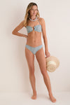 Blue Petite Fleur Lulu Added Coverage Bikini Bottom