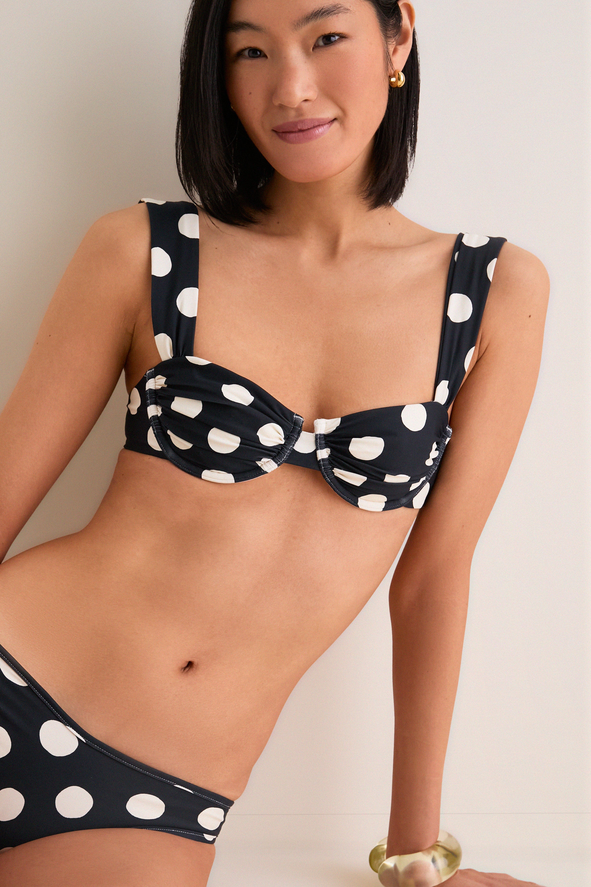 Polka Dot Lulu Added Coverage Bikini Bottom