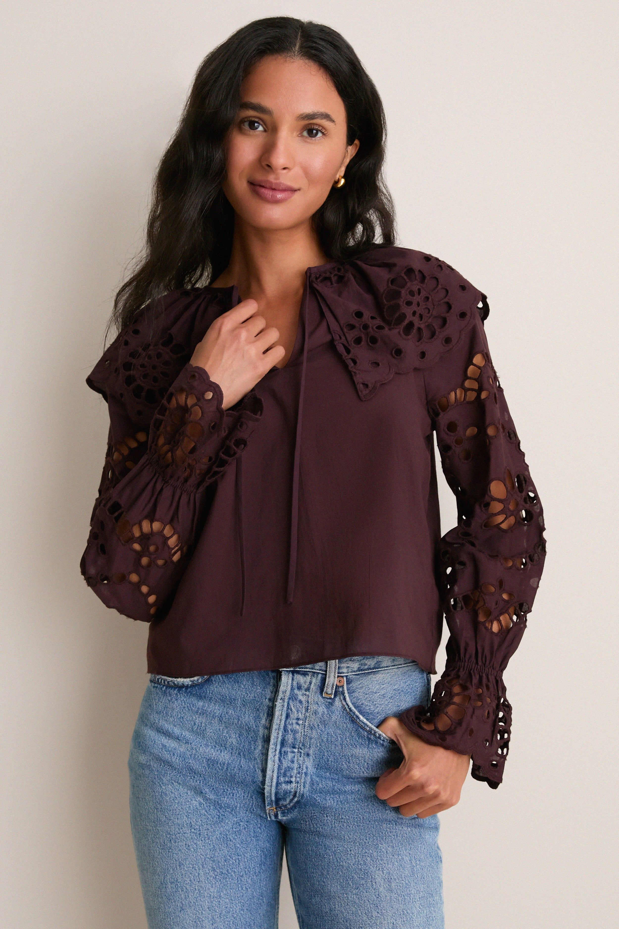 Chocolate Aislinn Blouse | Saylor