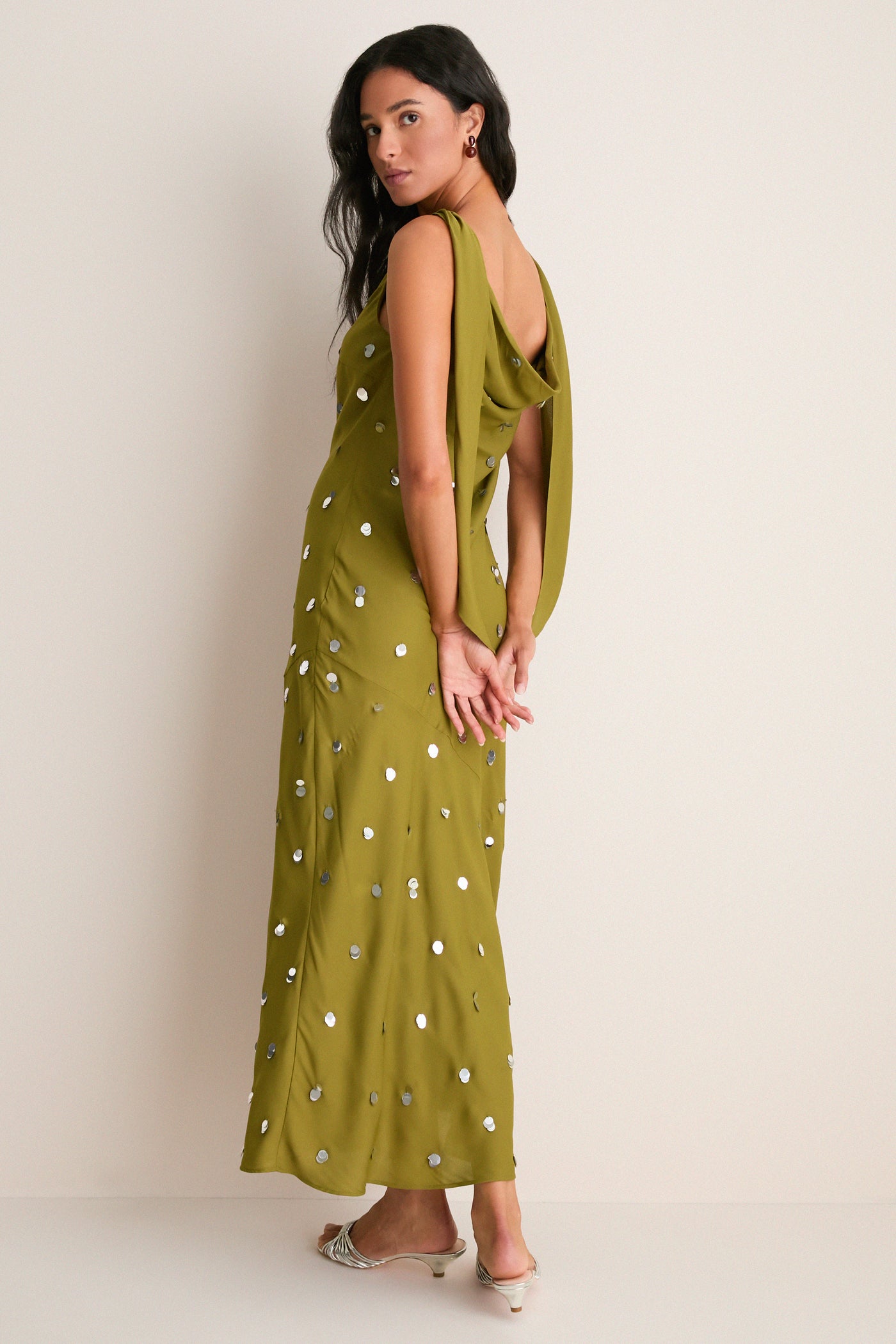 Pistachio with Silver Elina Maxi Dress