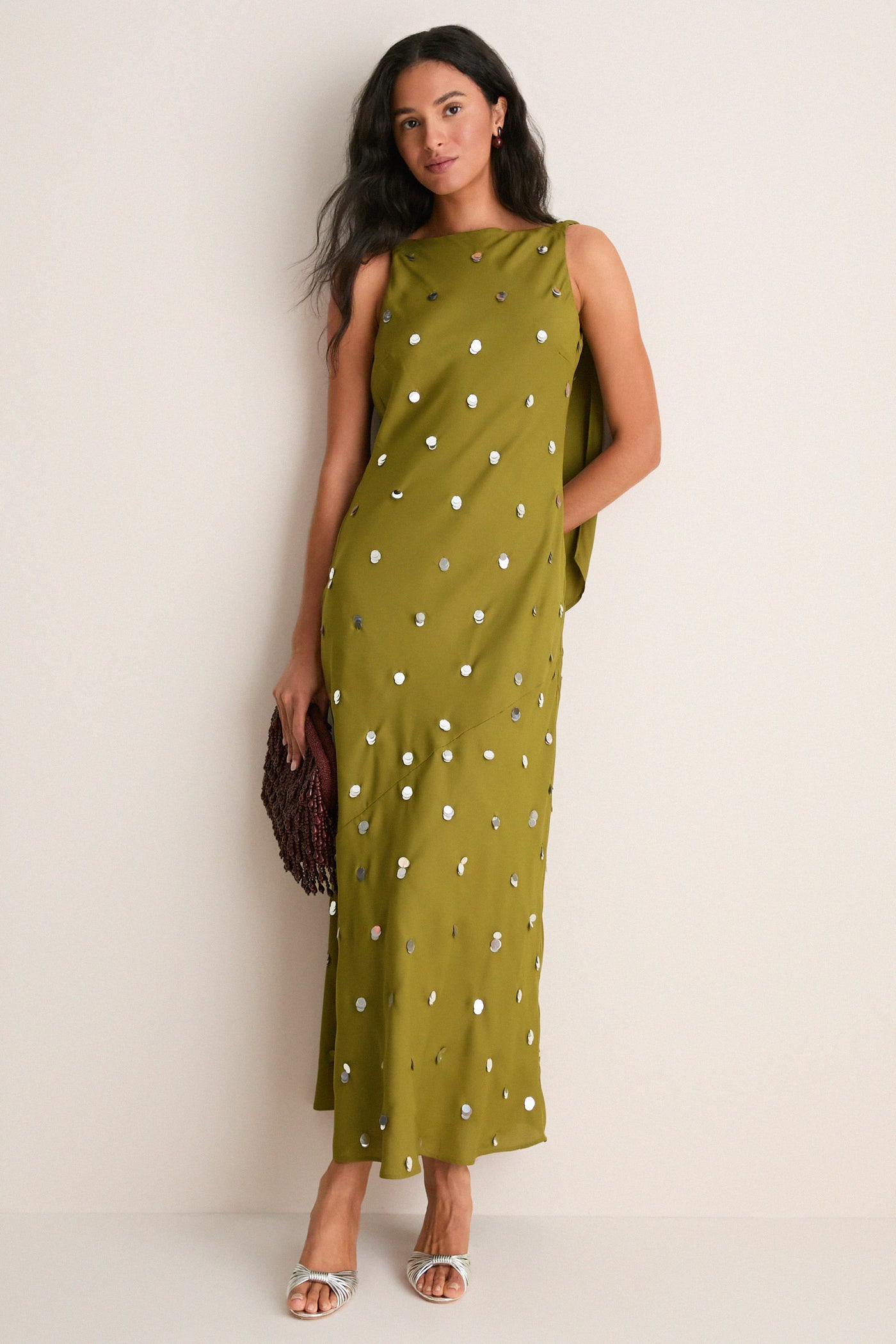 Pistachio with Silver Elina Maxi Dress