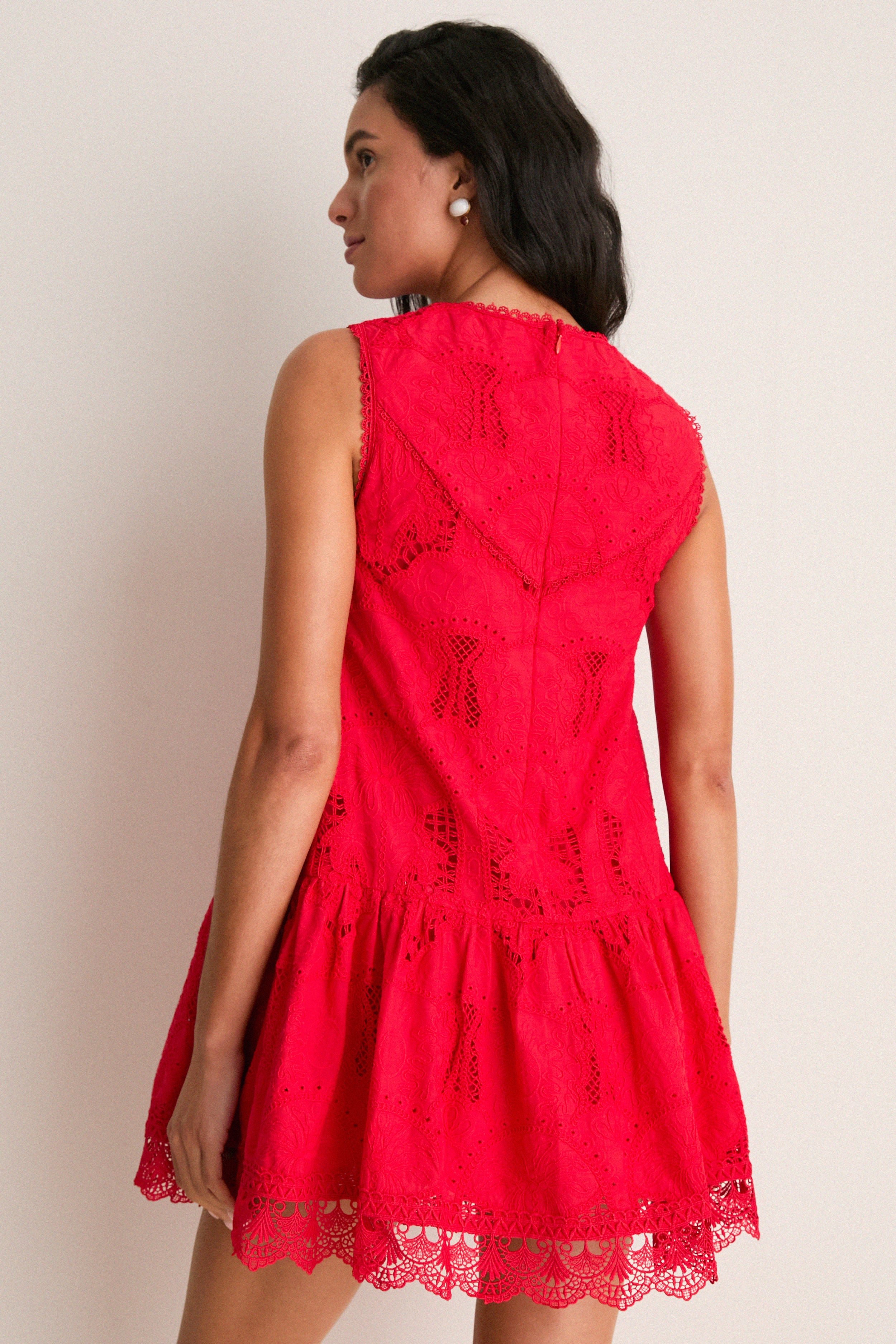 Red Giovanna Shift Mini Dress