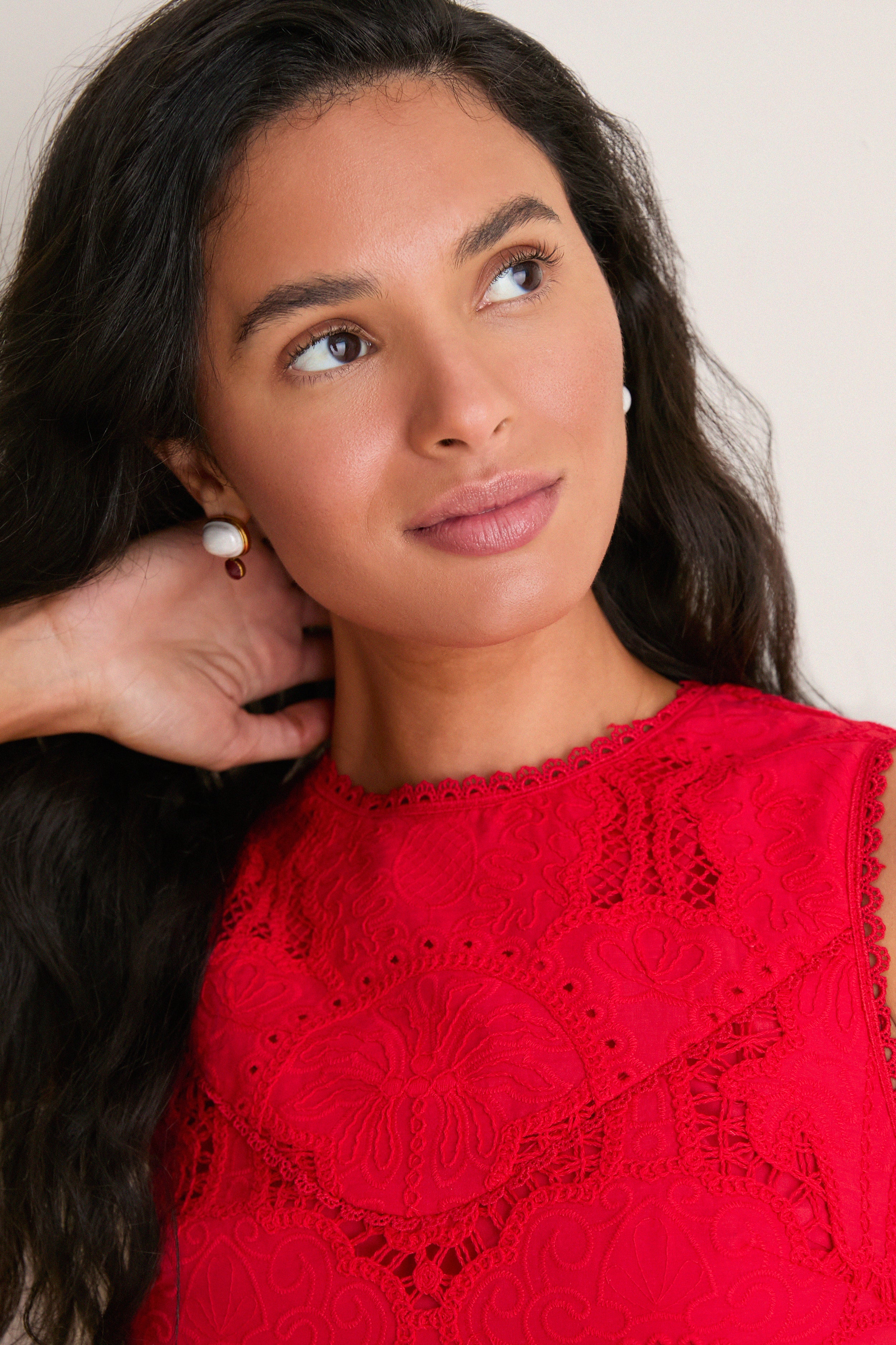 Red Giovanna Shift Mini Dress