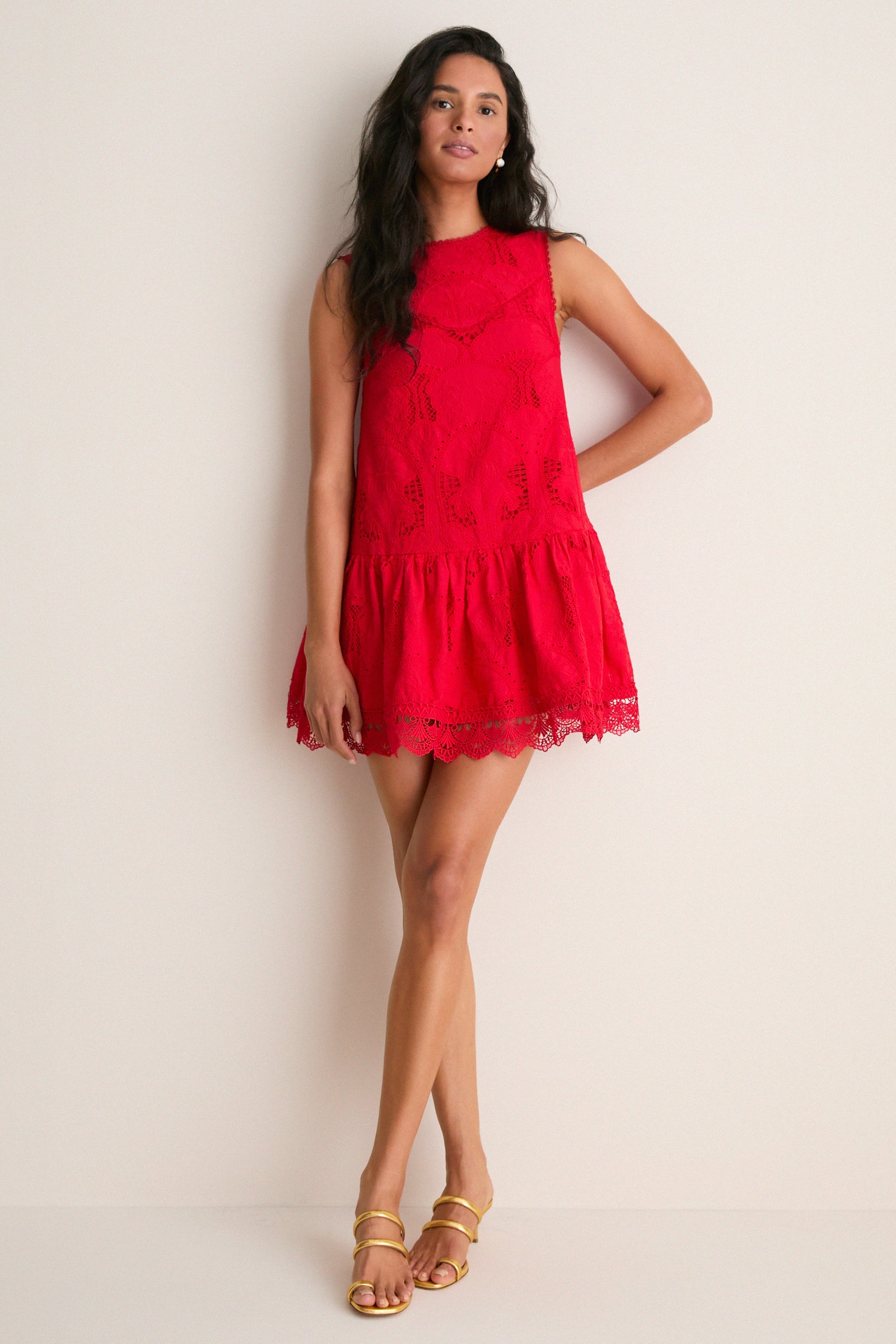 Red Giovanna Shift Mini Dress