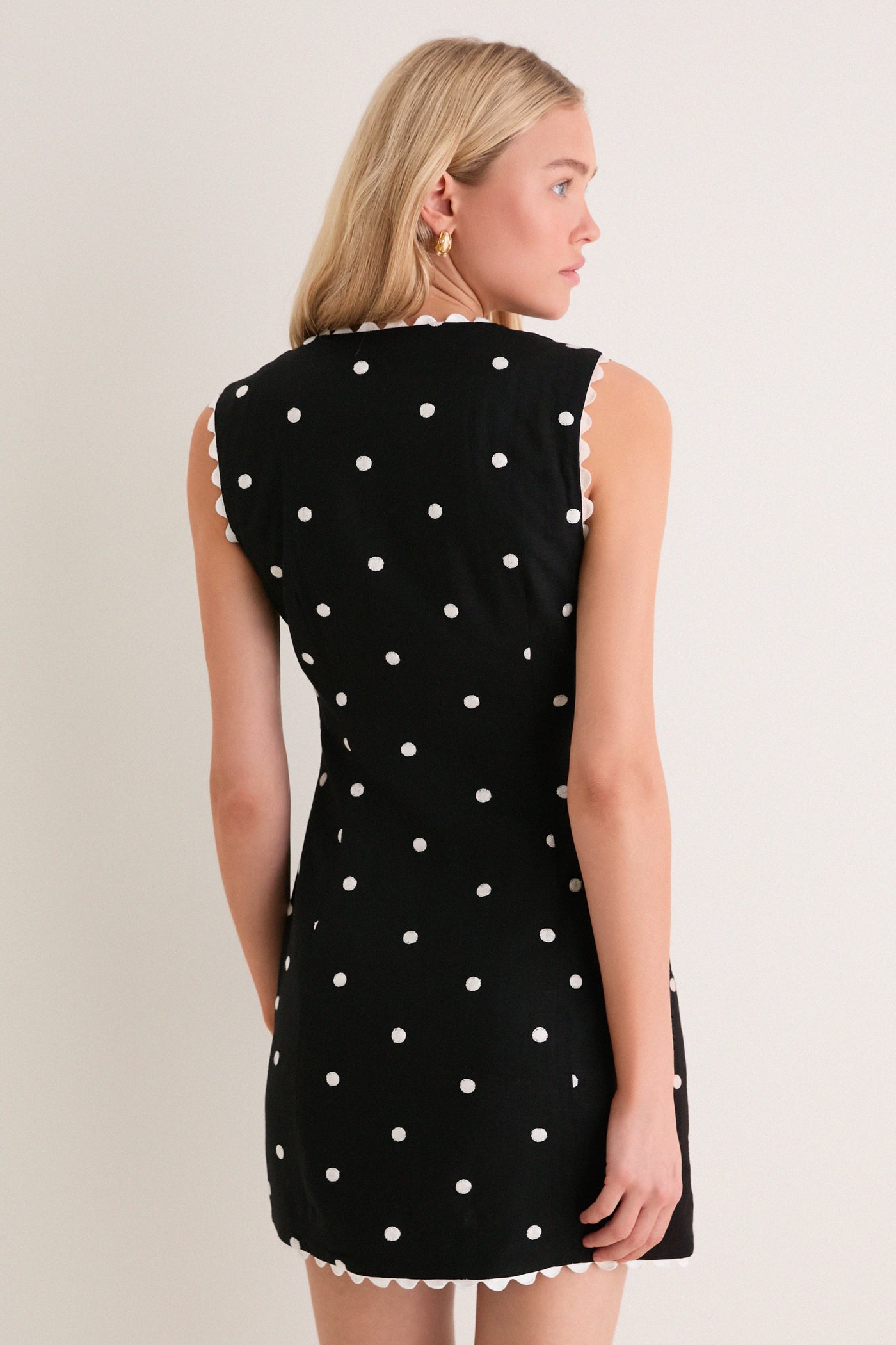 black embroidered mini dress Black Heather Embroidered Mini Dress