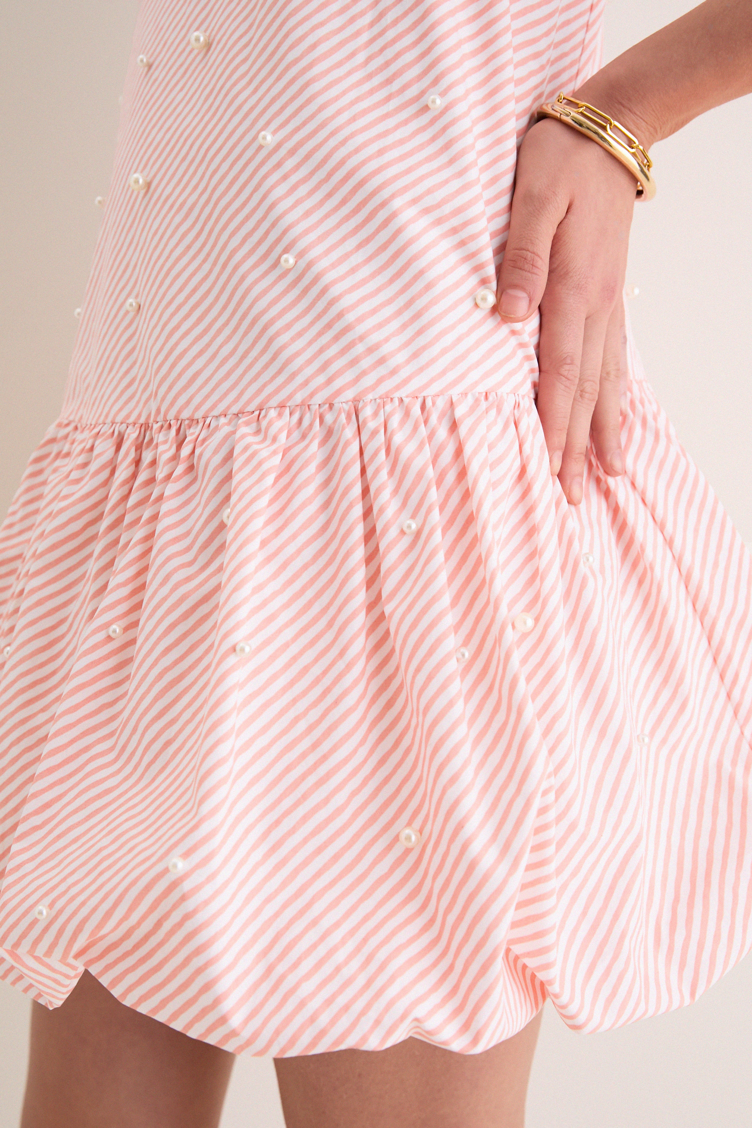 Peach Ivory Aurora Sleeveless Mini Dress