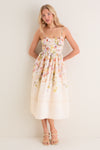Ivory Floral Kacey Midi Dress