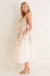 Ivory Floral Kacey Midi Dress