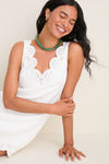 White Edena Embroidered Linen Mini Dress