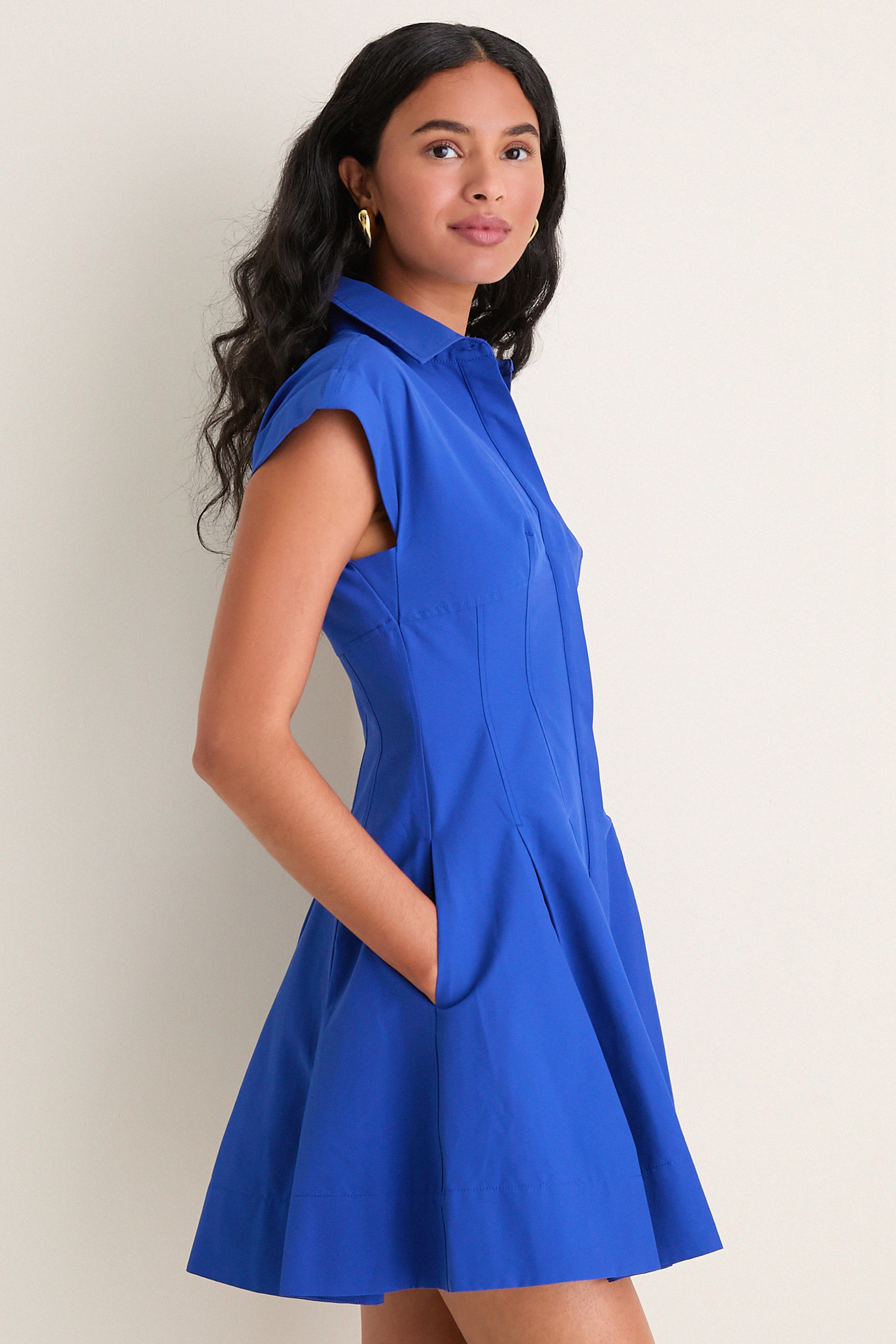 Blueberry Clemmie Cotton Mini Dress | SIMKHAI