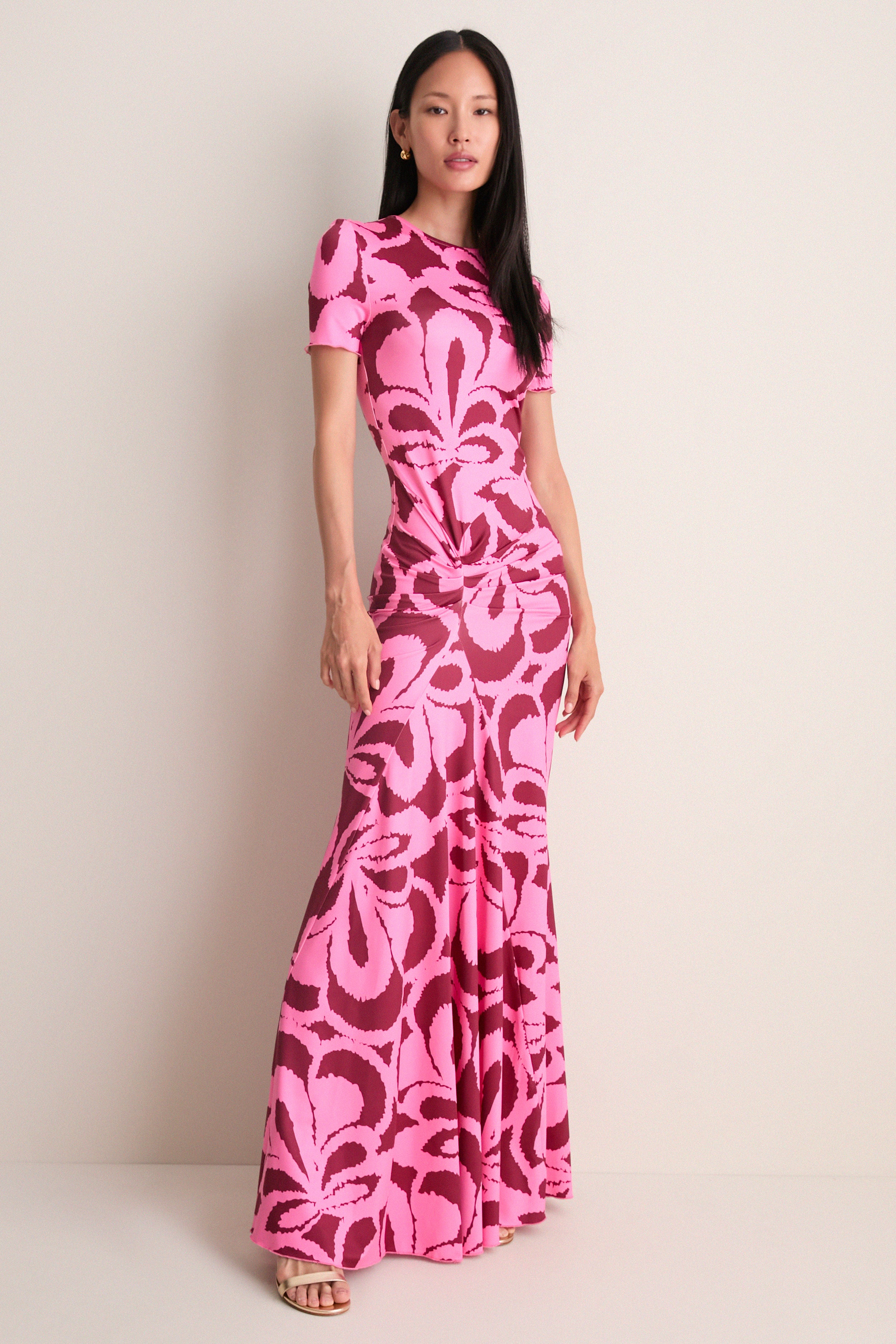 MAXICIMAM サロペット マキシマム Rosy Retro Annie Short Sleeve Maxi Dress | Eywasouls Malibu