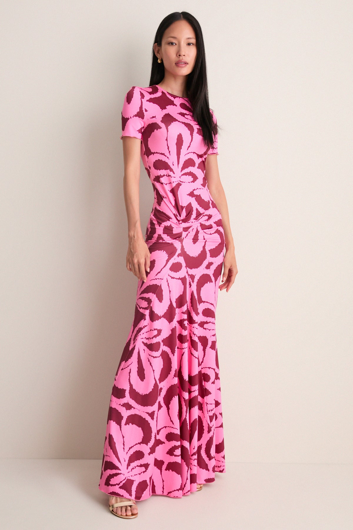 Rosy Retro Annie Short Sleeve Maxi Dress