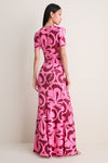 Rosy Retro Annie Short Sleeve Maxi Dress