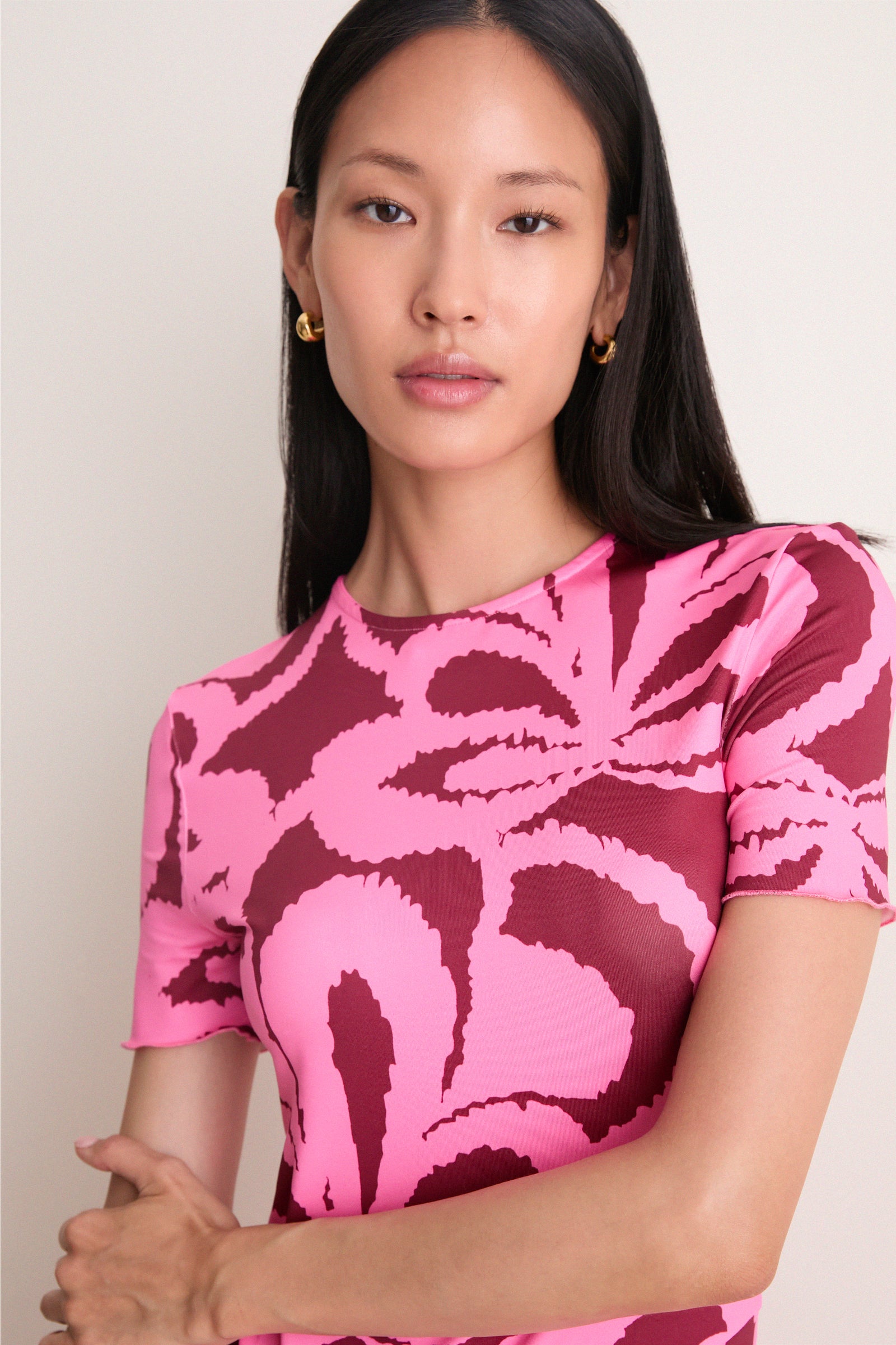 Rosy Retro Annie Short Sleeve Maxi Dress