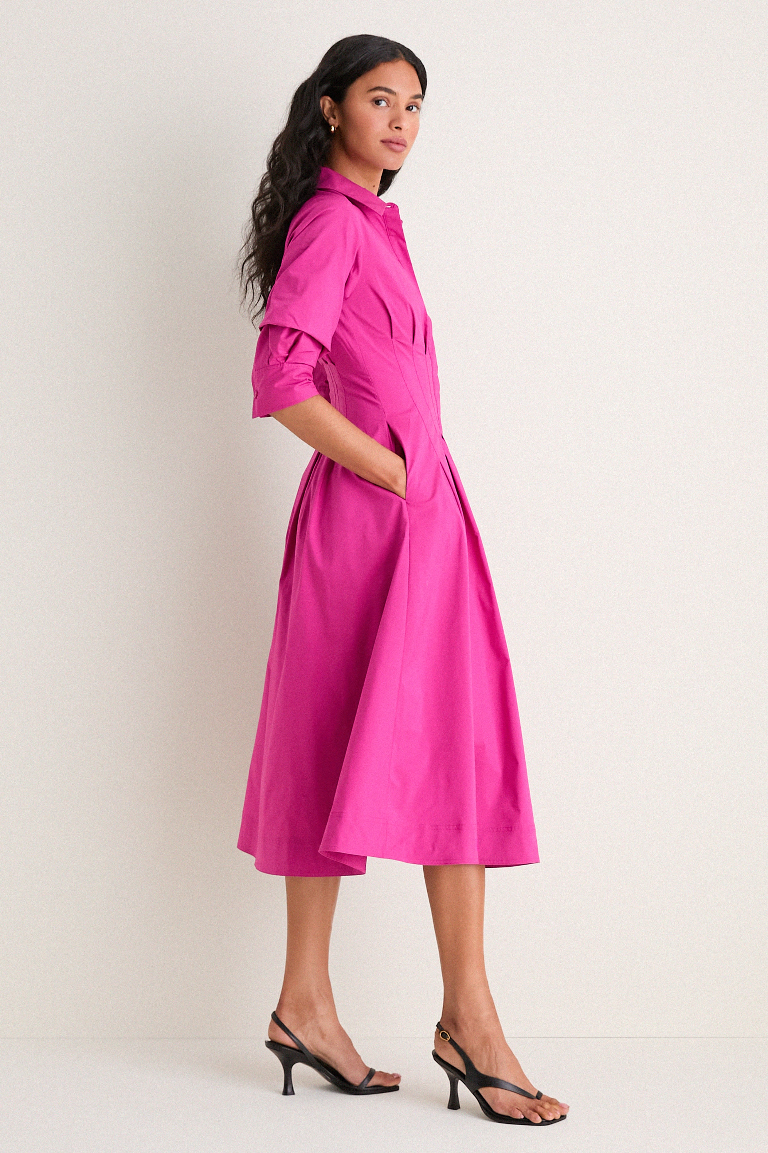 Bougainvillea Jazz Pintuck Midi Dress | SIMKHAI