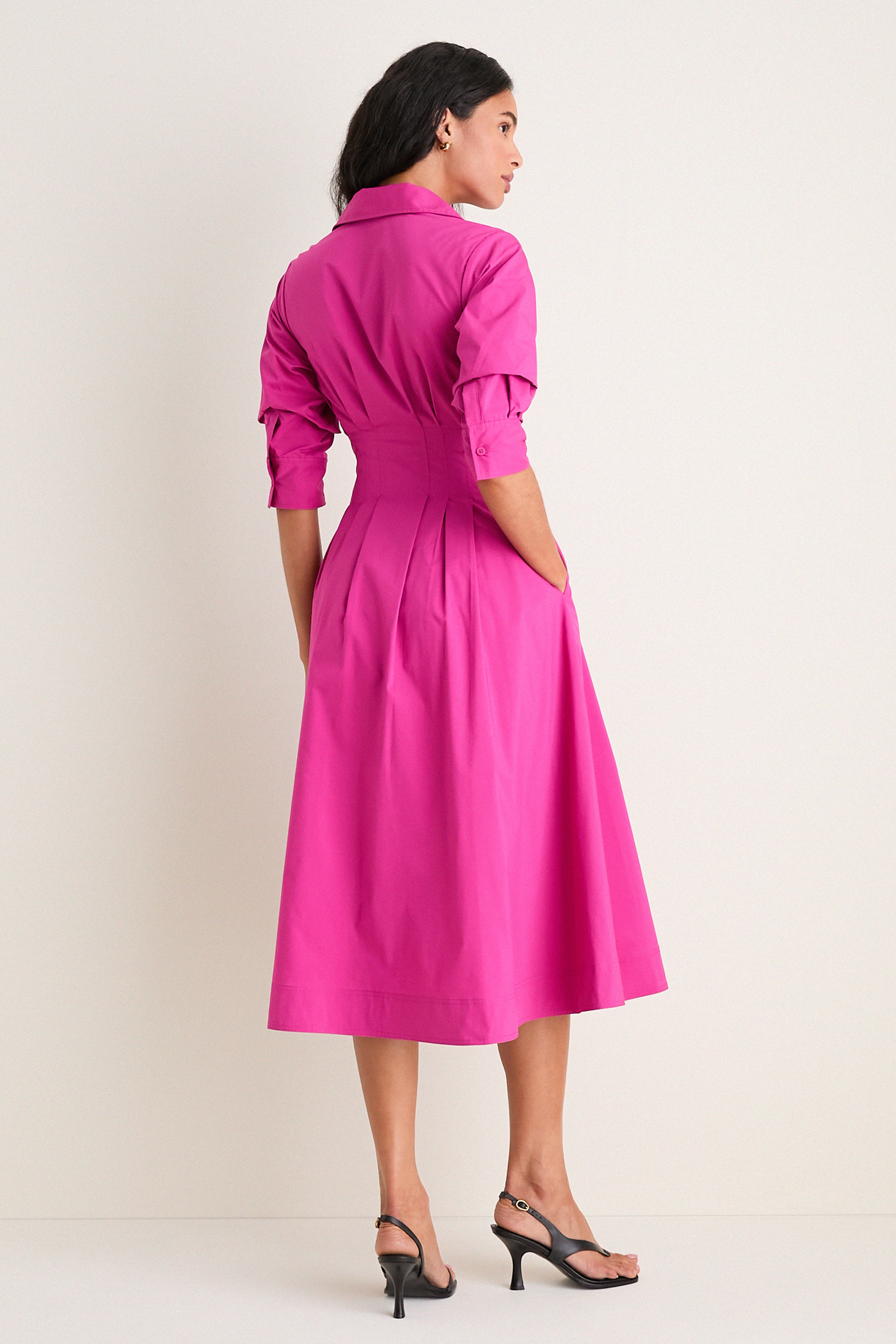 Bougainvillea Jazz Pintuck Midi Dress | SIMKHAI