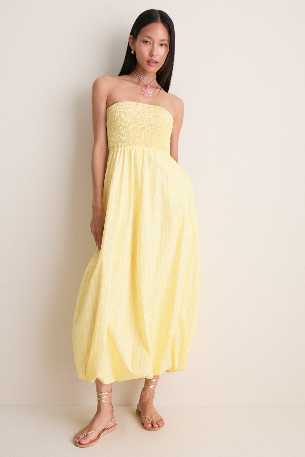 Daffodil Elisa Stripe Lunaire Midi Dress