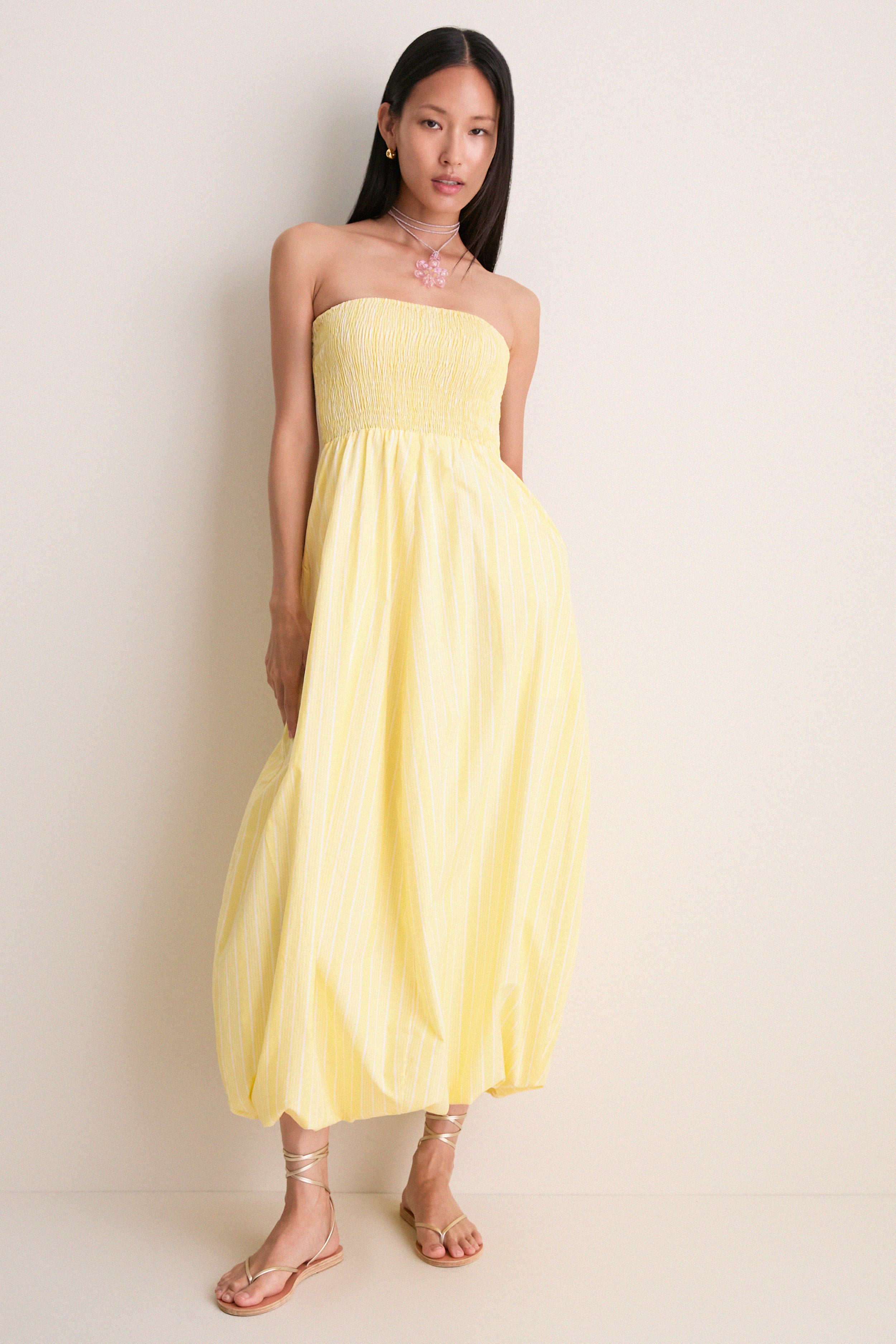 Daffodil Elisa Stripe Lunaire Midi Dress