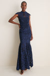 Midnight Eloisa Embroidered Midi Dress