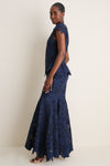 Midnight Eloisa Embroidered Midi Dress