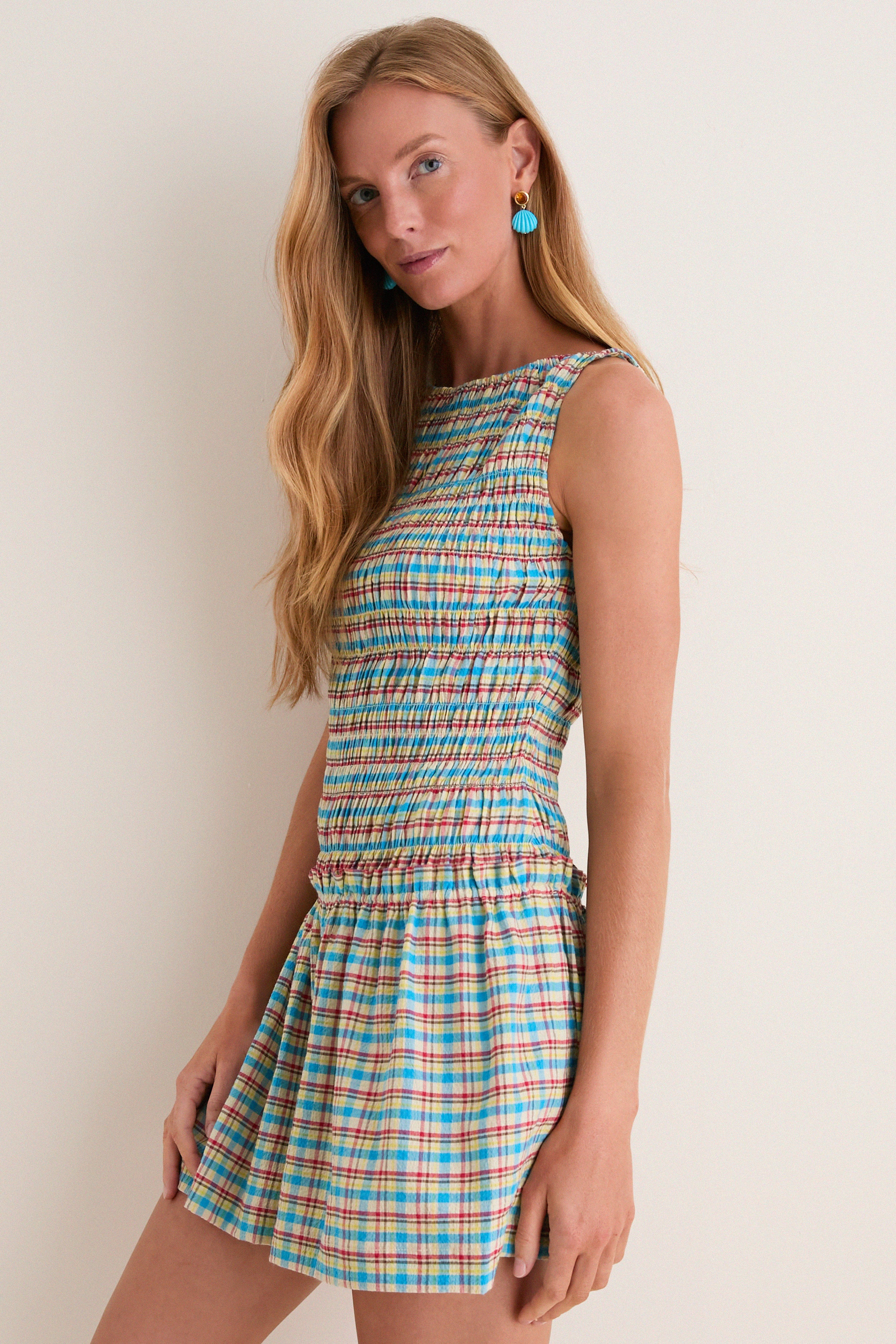 Sofia Check Gala Mini Dress | FAITHFULL THE BRAND