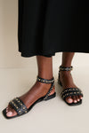 Black Leather Perry Sandals