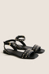 Black Leather Perry Sandals