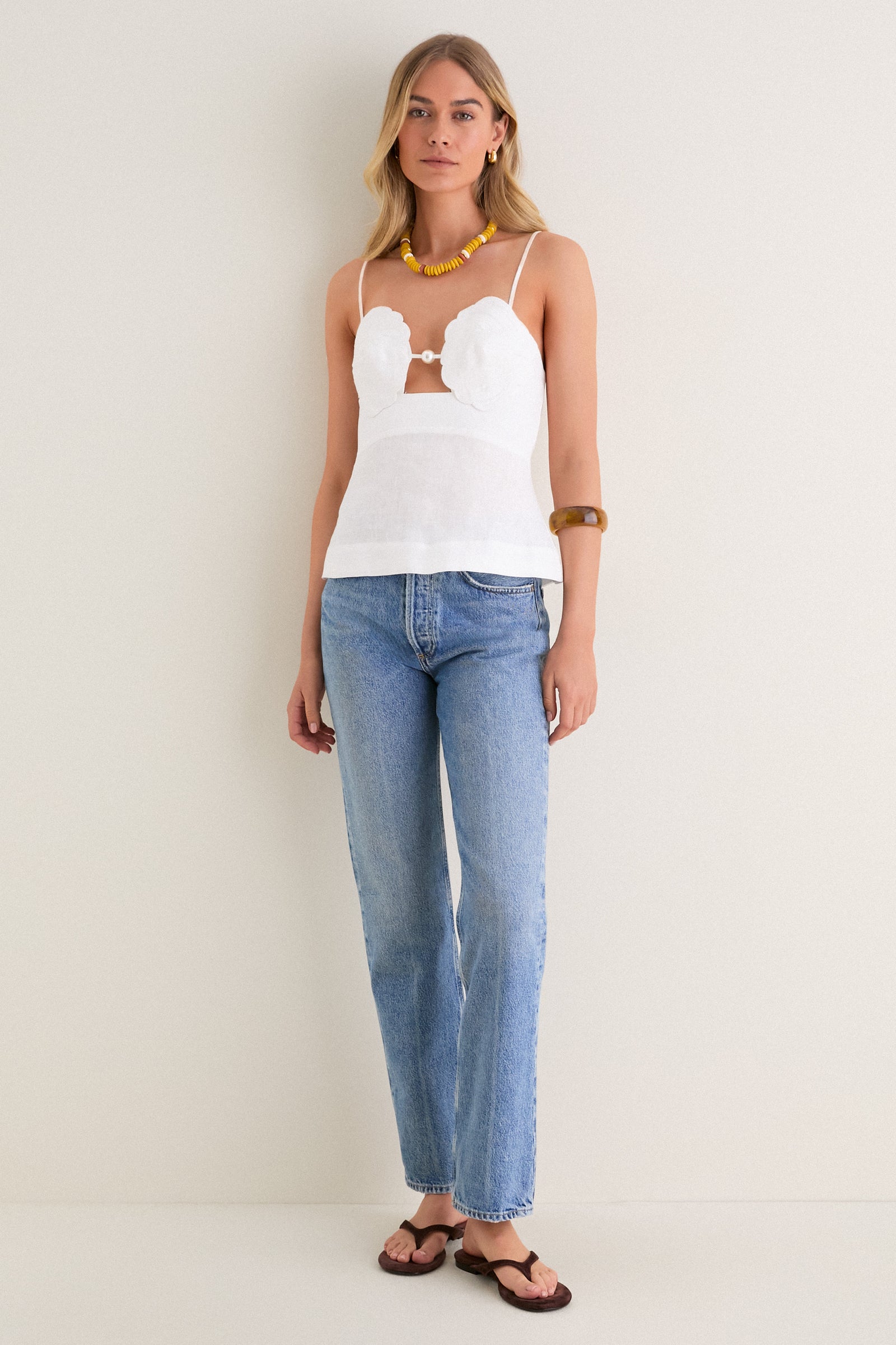 Off-White Shell Bust Peplum Blouse