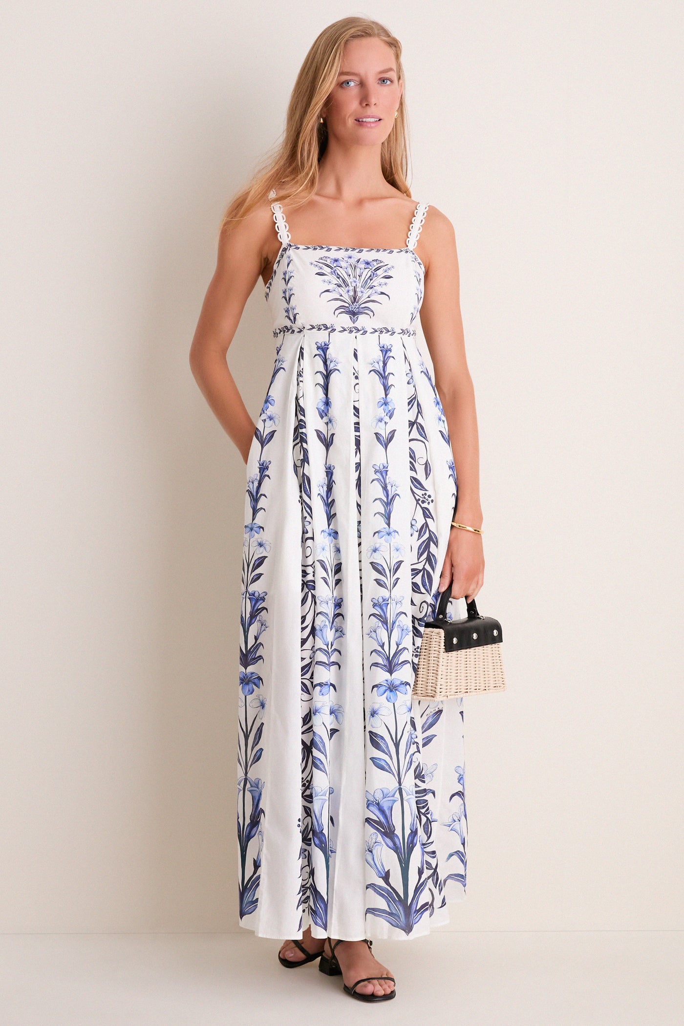 white flower maxi dress Adoringly Yours White Tiered 3D Floral Maxi Dress