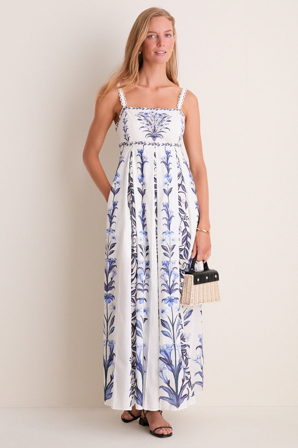 Flowers Arch Off-White Maxi Dress