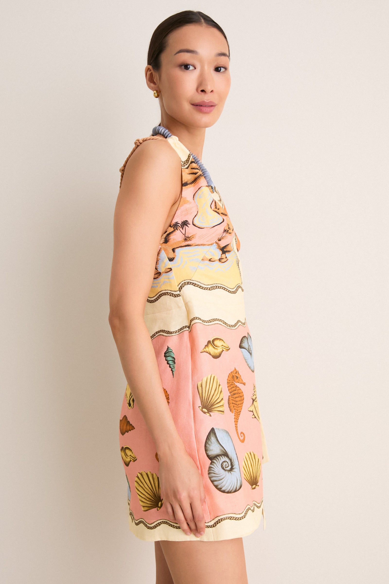 Mulitcolor Rio Souvenir Mixed Scarf Mini Dress