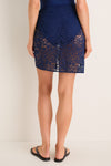 Navy Aqua Lace Quick-Dry Sarong