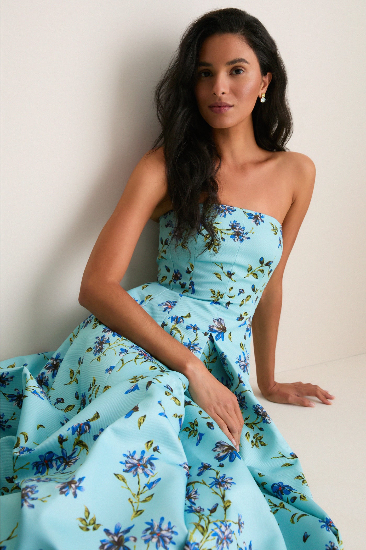 blue magnolia dress Einna Dress in Blue Magnolia Taffeta Faille