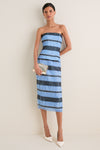 Blue and Black Graphic Stripe Munveen Top