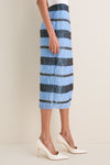 Blue and Black Graphic Stripe Priya Skirt
