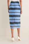 Blue and Black Graphic Stripe Priya Skirt